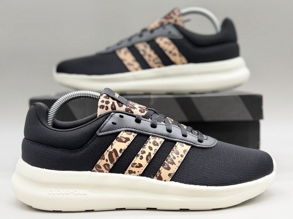 Adidas Lite Racer 4.0 Women’s Leopard Sneakers Black/White IH5273 Size 10
